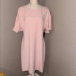 Jessica Howard Pink Flutter Sleeve Sheath Dress